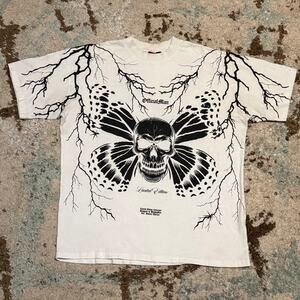 Boohoo Man Limited Edition Butterfly Skull Shirt Size Large